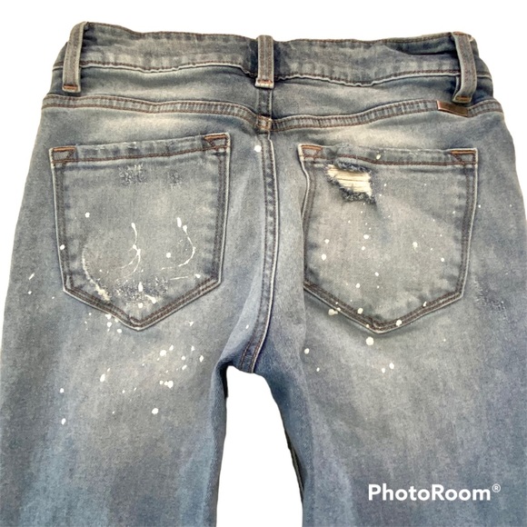 Kancan Distressed Raw Hem Fray Estilo Destroyed Crop Ankle Jeans Size 24 - Picture 5 of 13